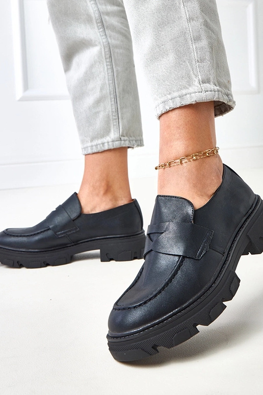 Mocassins femininos pretos mate Kirna Mocassins femininos pretos mate Kirna