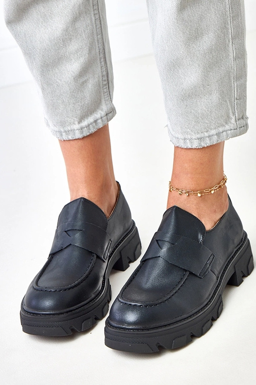 Mocassins femininos pretos mate Kirna Mocassins femininos pretos mate Kirna
