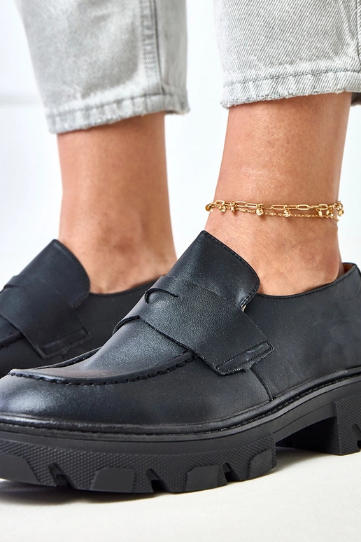 Mocassins femininos pretos mate Kirna Mocassins femininos pretos mate Kirna