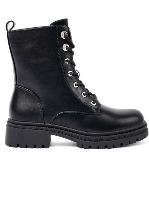 cor preta botas de montaria altas com acabamento metálico