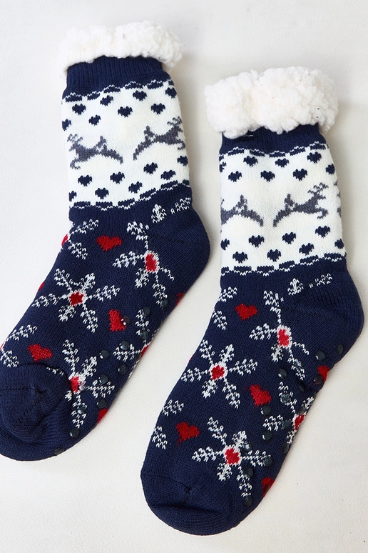 Meias brancas e azuis escuras com...