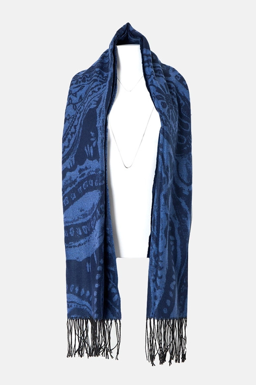 Cachecol preto e marrom com flores...