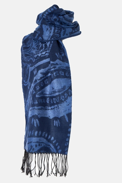 Cachecol preto e marrom com flores...