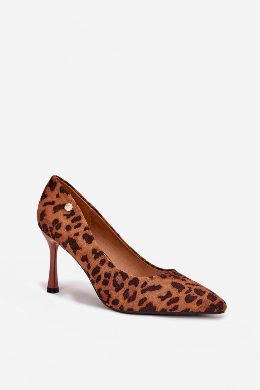 Sapatos de salto femininos com estampa de leopardo "Vinceza 62264" cor marrom Sapatos de salto femininos com estampa de leopardo "Vinceza 62264" cor marrom