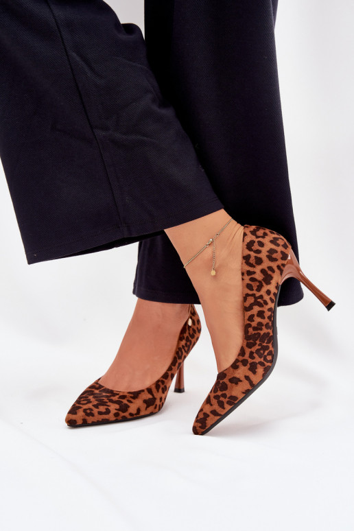 Sapatos de salto femininos com estampa de leopardo "Vinceza 62264" cor marrom Sapatos de salto femininos com estampa de leopardo "Vinceza 62264" cor marrom