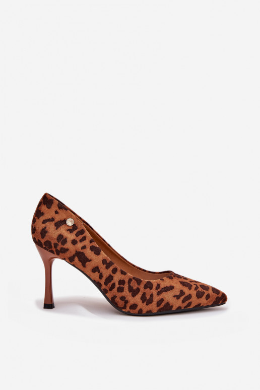 Sapatos de salto femininos com estampa de leopardo "Vinceza 62264" cor marrom Sapatos de salto femininos com estampa de leopardo "Vinceza 62264" cor marrom