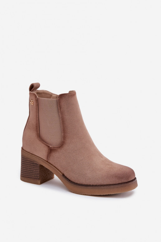 botas elegantes Feminino com salto aquecimento bege Zelia botas elegantes Feminino com salto aquecimento bege Zelia
