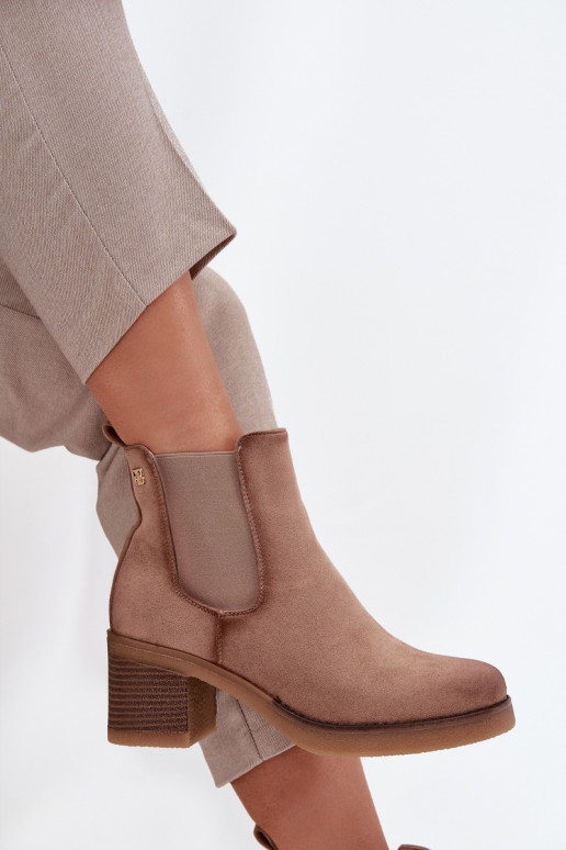 botas elegantes Feminino com salto aquecimento bege Zelia botas elegantes Feminino com salto aquecimento bege Zelia