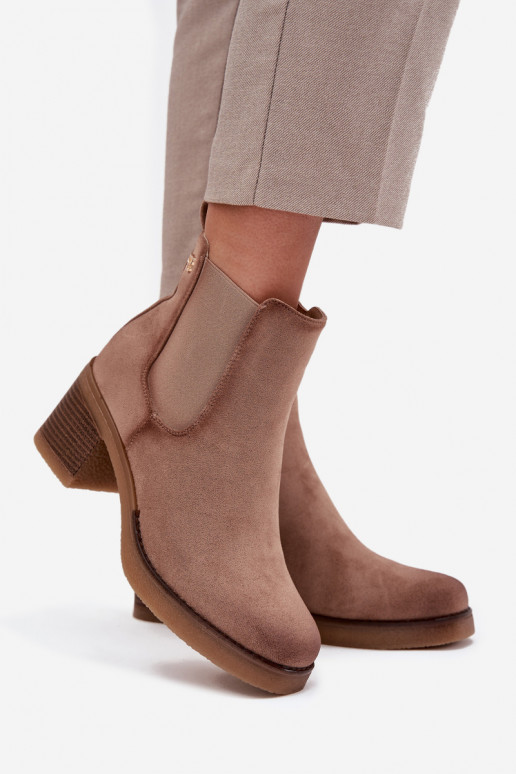 botas elegantes Feminino com salto aquecimento bege Zelia botas elegantes Feminino com salto aquecimento bege Zelia