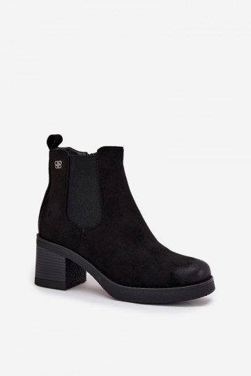 botas elegantes Feminino com salto aquecimento cor preta Zelia 2