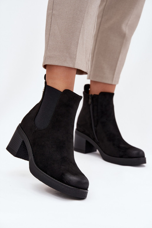 botas elegantes Feminino com salto aquecimento cor preta Zelia botas elegantes Feminino com salto aquecimento cor preta Zelia
