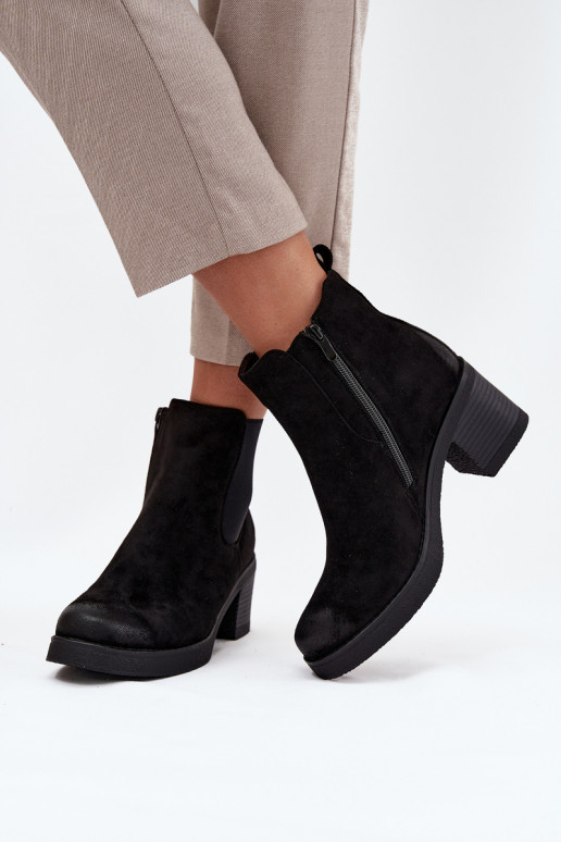 botas elegantes Feminino com salto aquecimento cor preta Zelia botas elegantes Feminino com salto aquecimento cor preta Zelia