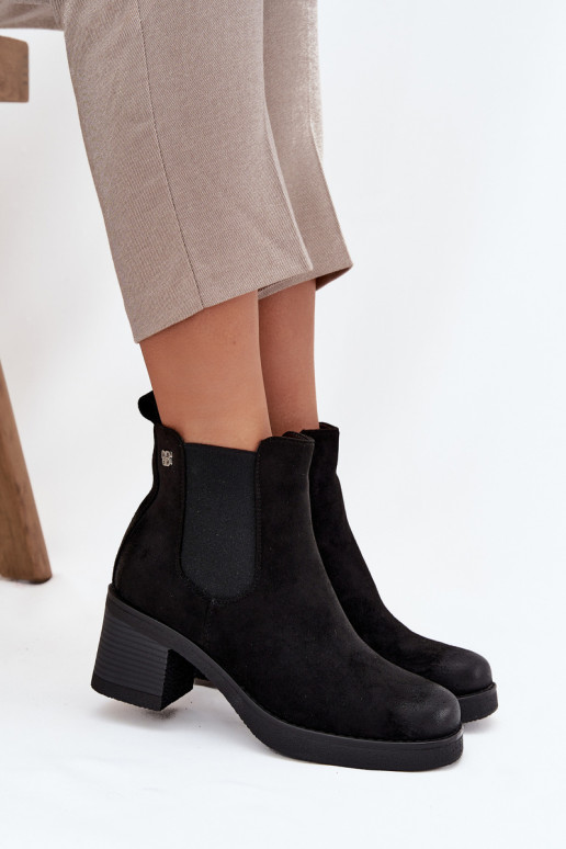 botas elegantes Feminino com salto aquecimento cor preta Zelia botas elegantes Feminino com salto aquecimento cor preta Zelia