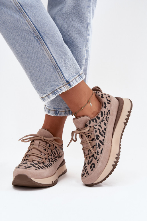 de camurça aquecimento À modalo de tênis Feminino com uma plataforma Vinceza 66836 com padrões de pele de leopardo bege de camurça aquecimento À modalo de tênis Feminino com uma plataforma Vinceza 66836 com padrões de pele de leopardo bege