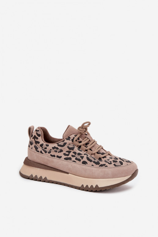 de camurça aquecimento À modalo de tênis Feminino com uma plataforma Vinceza 66836 com padrões de pele de leopardo bege de camurça aquecimento À modalo de tênis Feminino com uma plataforma Vinceza 66836 com padrões de pele de leopardo bege