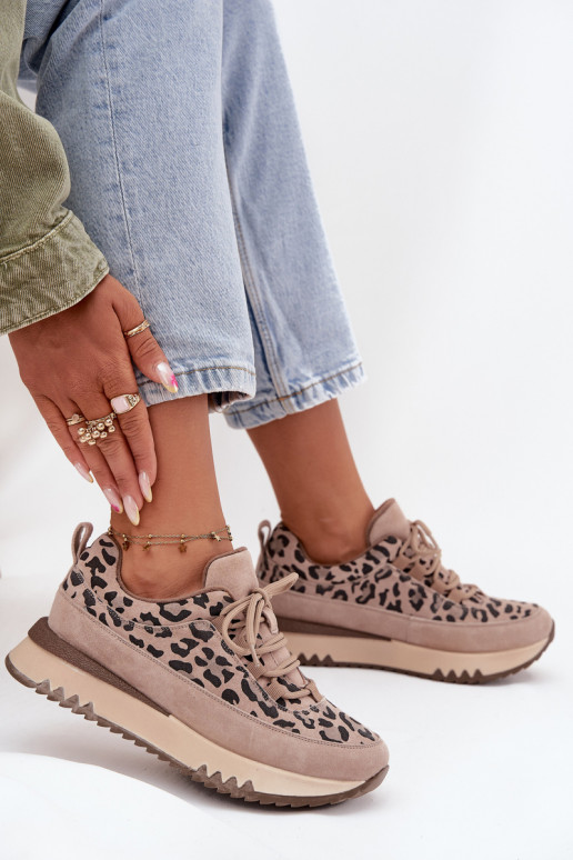 de camurça aquecimento À modalo de tênis Feminino com uma plataforma Vinceza 66836 com padrões de pele de leopardo bege de camurça aquecimento À modalo de tênis Feminino com uma plataforma Vinceza 66836 com padrões de pele de leopardo bege