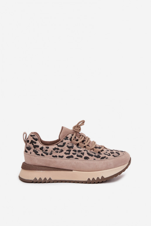 de camurça aquecimento À modalo de tênis Feminino com uma plataforma Vinceza 66836 com padrões de pele de leopardo bege de camurça aquecimento À modalo de tênis Feminino com uma plataforma Vinceza 66836 com padrões de pele de leopardo bege