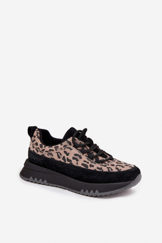 de camurça aquecimento À modalo de tênis Feminino com uma plataforma Vinceza 66836 com padrões de pele de leopardo cor preta de camurça aquecimento À modalo de tênis Feminino com uma plataforma Vinceza 66836 com padrões de pele de leopardo cor preta