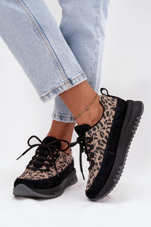 de camurça aquecimento À modalo de tênis Feminino com uma plataforma Vinceza 66836 com padrões de pele de leopardo cor preta de camurça aquecimento À modalo de tênis Feminino com uma plataforma Vinceza 66836 com padrões de pele de leopardo cor preta