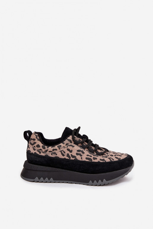 de camurça aquecimento À modalo de tênis Feminino com uma plataforma Vinceza 66836 com padrões de pele de leopardo cor preta de camurça aquecimento À modalo de tênis Feminino com uma plataforma Vinceza 66836 com padrões de pele de leopardo cor preta