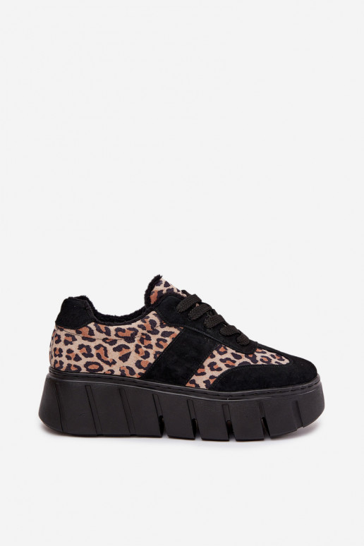 de camurça aquecimento À modalo de tênis Feminino com uma plataforma Vinceza 66841 com padrões de pele de leopardo cor preta de camurça aquecimento À modalo de tênis Feminino com uma plataforma Vinceza 66841 com padrões de pele de leopardo cor preta