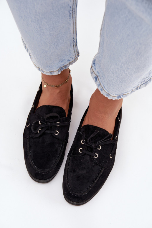 sapato mocassins femininos com detalhes elegantes cor preta Calivra sapato mocassins femininos com detalhes elegantes cor preta Calivra
