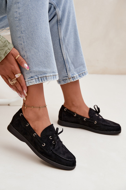 sapato mocassins femininos com detalhes elegantes cor preta Calivra sapato mocassins femininos com detalhes elegantes cor preta Calivra