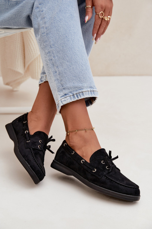 sapato mocassins femininos com detalhes elegantes cor preta Calivra sapato mocassins femininos com detalhes elegantes cor preta Calivra