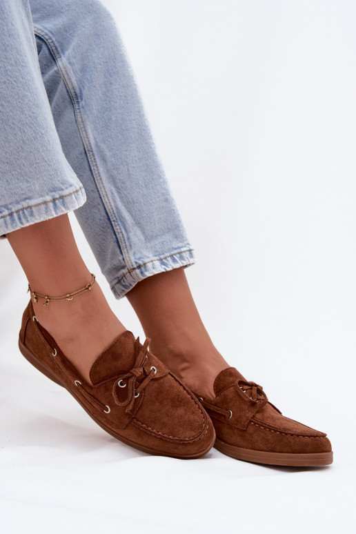 sapato mocassins femininos com detalhes elegantes cor marrom Calivra sapato mocassins femininos com detalhes elegantes cor marrom Calivra