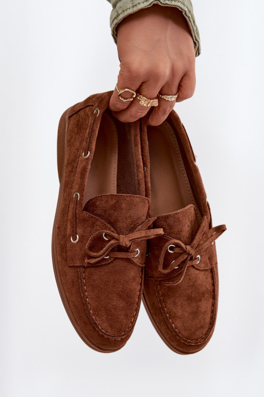 sapato mocassins femininos com detalhes elegantes cor marrom Calivra sapato mocassins femininos com detalhes elegantes cor marrom Calivra