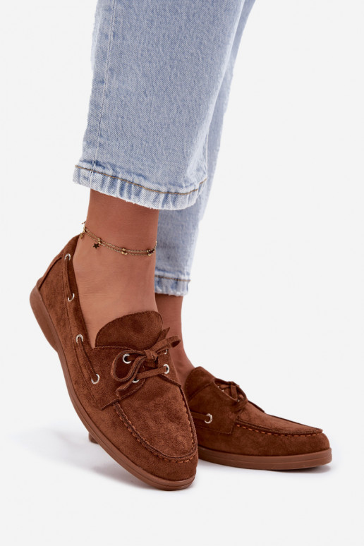 sapato mocassins femininos com detalhes elegantes cor marrom Calivra sapato mocassins femininos com detalhes elegantes cor marrom Calivra