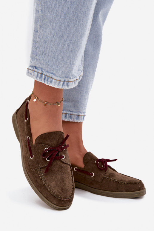 sapato mocassins femininos com detalhes elegantes cor cáqui Calivra sapato mocassins femininos com detalhes elegantes cor cáqui Calivra