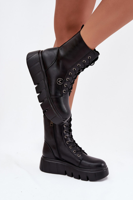 Botins de trabalho Feminino com uma plataforma aquecimento Vinceza 58588 cor preta Botins de trabalho Feminino com uma plataforma aquecimento Vinceza 58588 cor preta