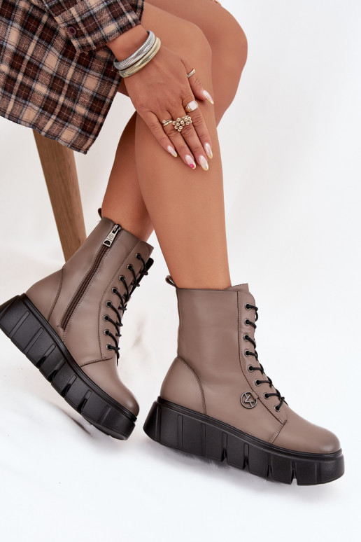 Botins de trabalho Feminino com uma plataforma aquecimento Vinceza 58588 bege Botins de trabalho Feminino com uma plataforma aquecimento Vinceza 58588 bege