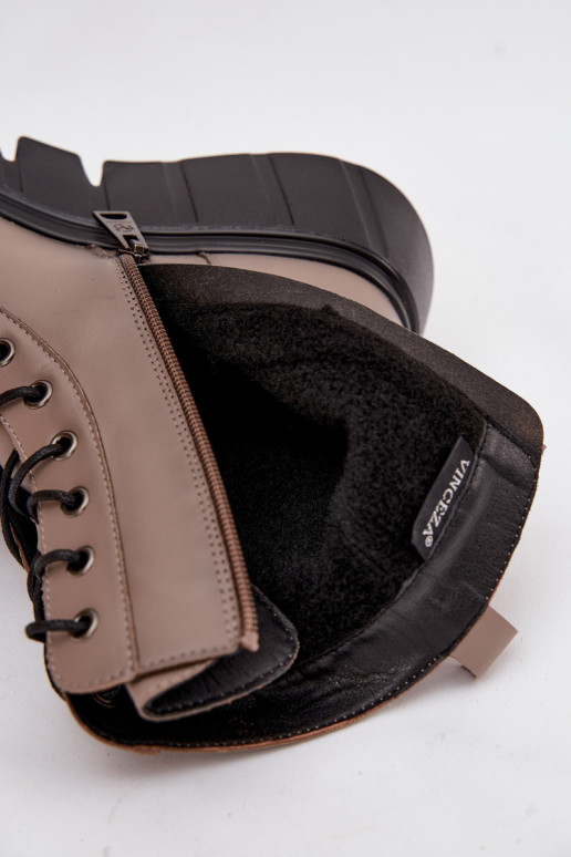 Botins de trabalho Feminino com uma plataforma aquecimento Vinceza 58588 bege Botins de trabalho Feminino com uma plataforma aquecimento Vinceza 58588 bege