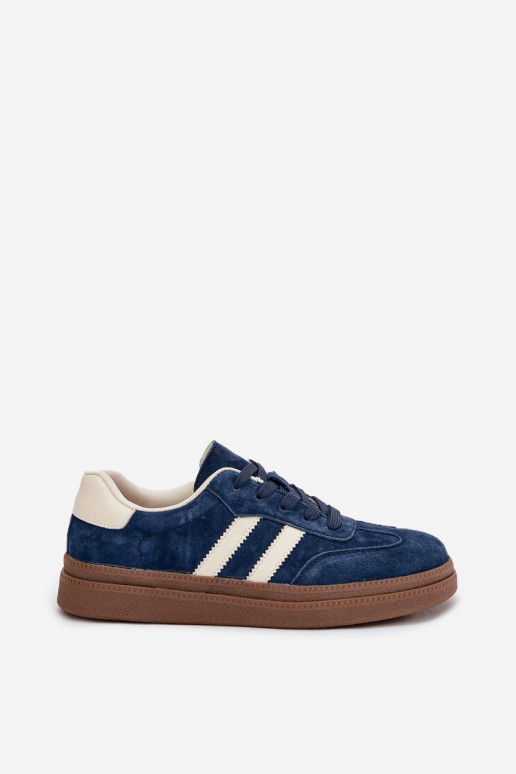 À modalo de tênis Feminino de camurça com uma plataforma azul escuro Sylviona À modalo de tênis Feminino de camurça com uma plataforma azul escuro Sylviona