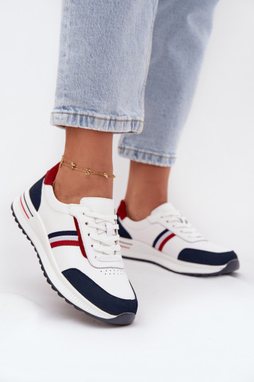 tênis Pele Feminino Branco-azul escuro Lorvessa 2