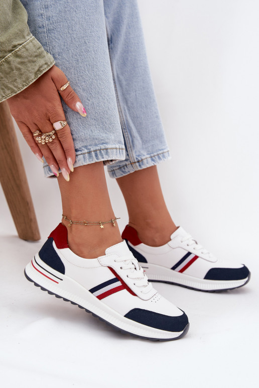 tênis Pele Feminino Branco-azul escuro Lorvessa