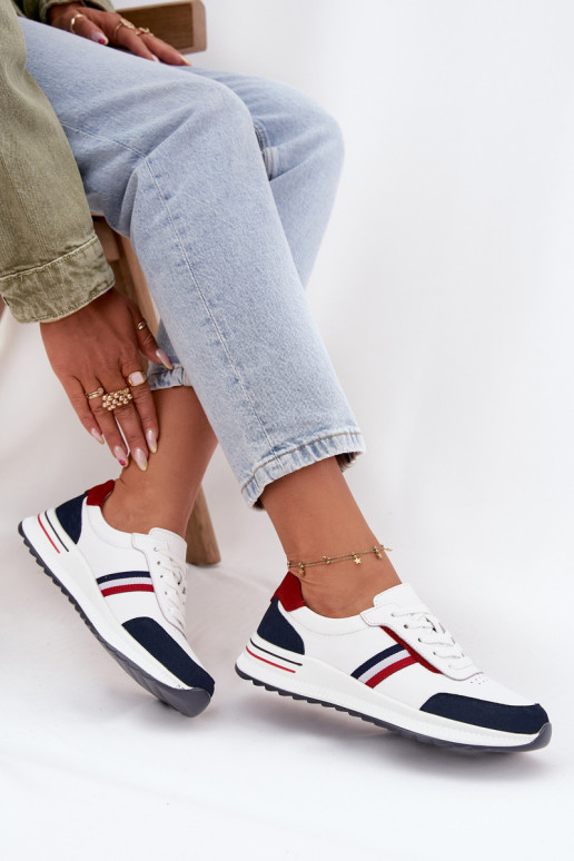 tênis Pele Feminino Branco-azul escuro Lorvessa