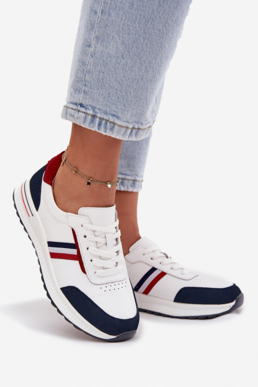 tênis Pele Feminino Branco-azul escuro Lorvessa