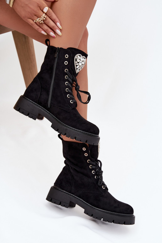 Botins de trabalho Feminino com olhos brilhantes Habilitado Języku cor preta Rosira Botins de trabalho Feminino com olhos brilhantes Habilitado Języku cor preta Rosira