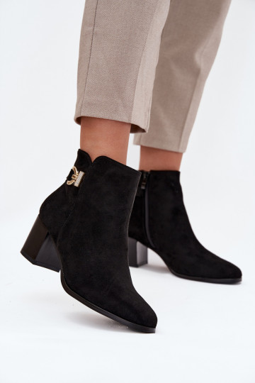 aquecimento Botas femininas Ze cor douradam Detalem cor preta Renora 2
