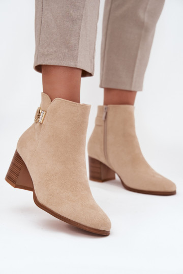 aquecimento Botas femininas Ze cor douradam Detalem bege Renora 2