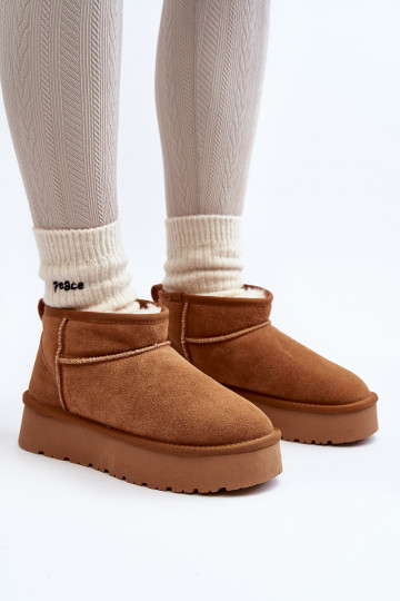 Botas de neve de camurça aquecidas, cor marrom, Nucca