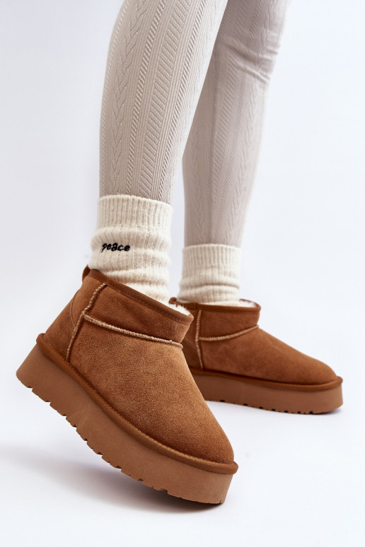 Elegante de camurça Baixo Botas de neve cor marrom Nucca Elegante de camurça Baixo Botas de neve cor marrom Nucca