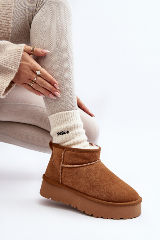 Elegante de camurça Baixo Botas de neve cor marrom Nucca Elegante de camurça Baixo Botas de neve cor marrom Nucca