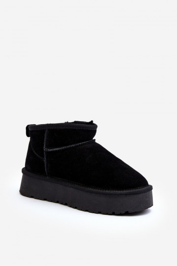 Botas de neve de camurça aquecidas, cor preta, Nucca
