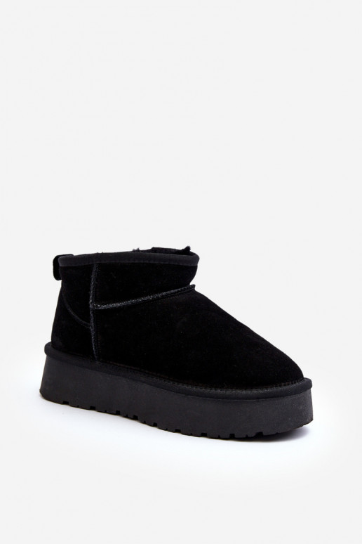 Elegante de camurça Baixo Botas de neve cor preta Nucca Elegante de camurça Baixo Botas de neve cor preta Nucca