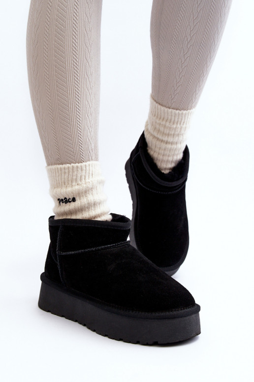 Elegante de camurça Baixo Botas de neve cor preta Nucca Elegante de camurça Baixo Botas de neve cor preta Nucca