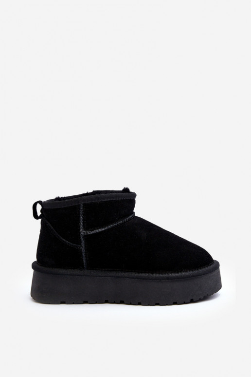 Elegante de camurça Baixo Botas de neve cor preta Nucca Elegante de camurça Baixo Botas de neve cor preta Nucca